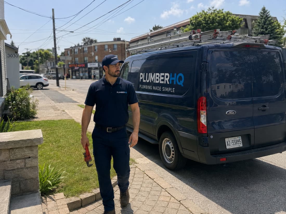 PlumberHQ plumber on a service call in King City, Ontario