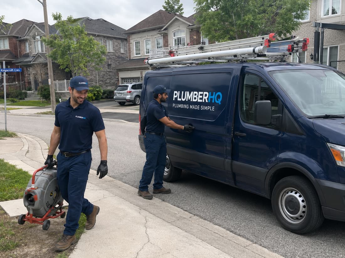 PlumberHQ plumber on a service call in Niagara Falls, Ontario