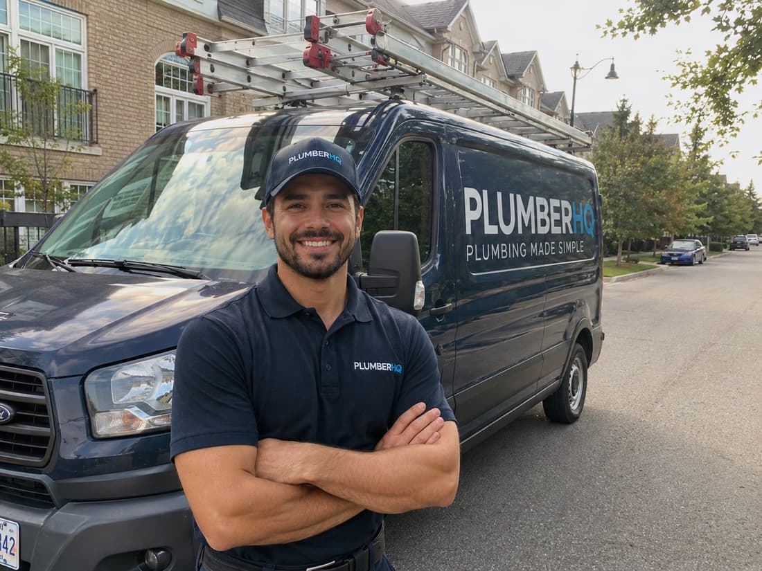 PlumberHQ plumber on a service call in Woodbridge, Ontario