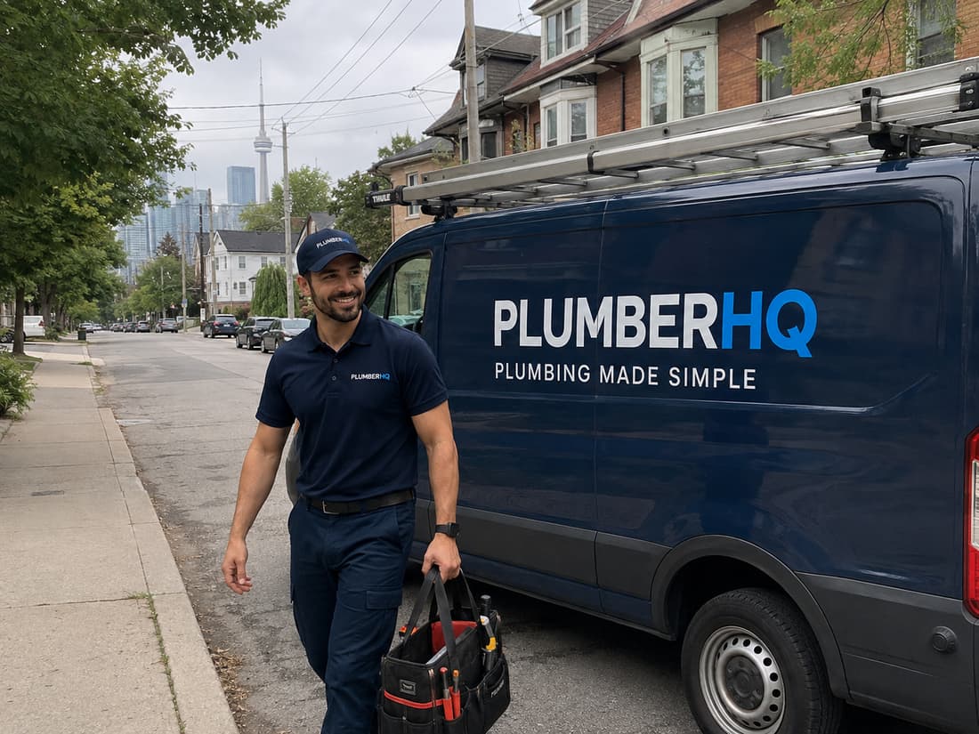 PlumberHQ plumber on a service call in Halton Hills, Ontario